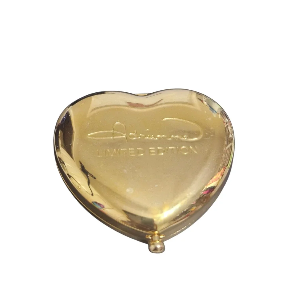 Adrienne Signature Club A Limited Edition‎ Heart Compact Gold Tone Rhinestone